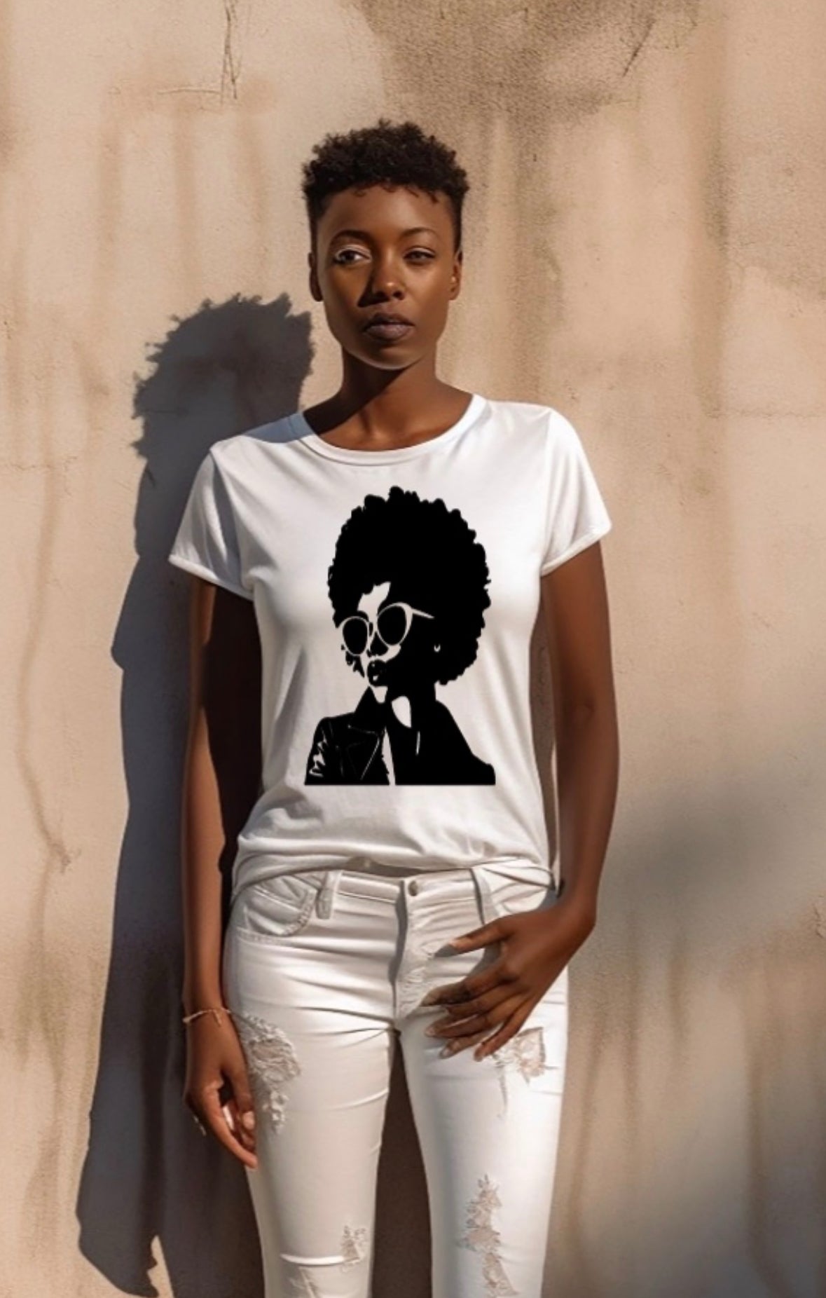 Black afro queen, silhouette, black woman